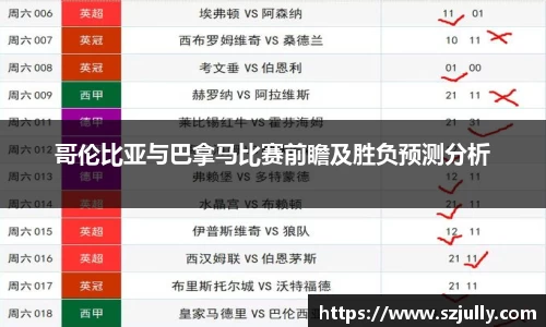 哥伦比亚与巴拿马比赛前瞻及胜负预测分析